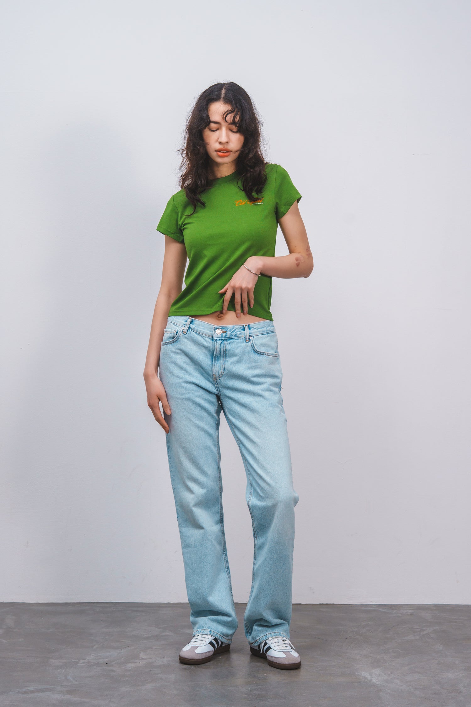 Old Sportロゴ刺繍Tシャツ　GREEN