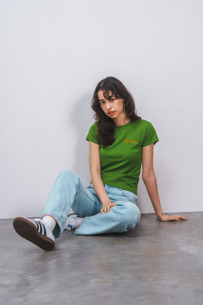 Old Sportロゴ刺繍Tシャツ　GREEN